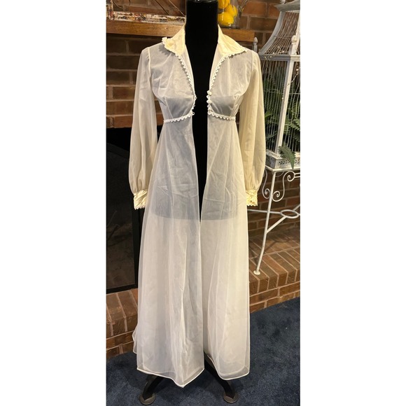 Tres Belle VTG 60s Robe Peignoir Bridal Size 7 Sheer - Picture 1 of 8